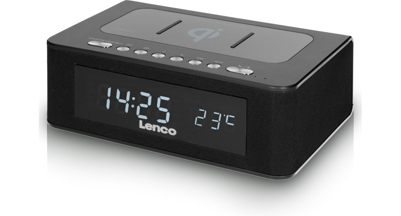 ik luister naar muziek Geen tempo Lenco CR-580BK - Wekkerradio met Qi Wireless Smartphone oplader -  Temperatuurweergave - Zwart - CoolSound.nl